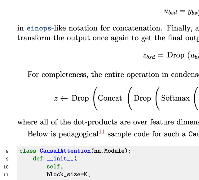 Screenshot of technical notes